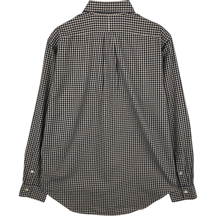 Ralph Lauren Classic Fit Gingham Check Long Sleeve Button Down Check Shirt Men's M cotton black type Vintage Second Hand