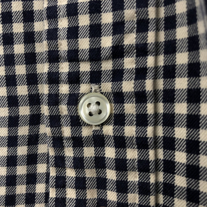 Ralph Lauren Classic Fit Gingham Check Long Sleeve Button Down Check Shirt Men's M cotton black type Vintage Second Hand