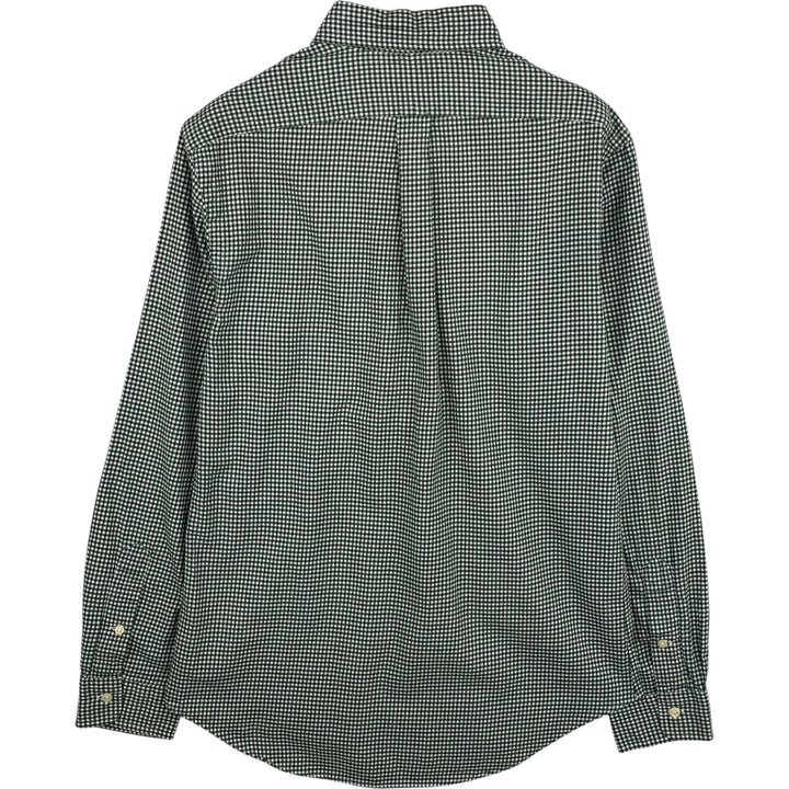 Ralph Lauren Slim Fit Gingham Check Long Sleeve Button-Down Shirt, Men's Size Medium cotton green type Vintage Second Hand