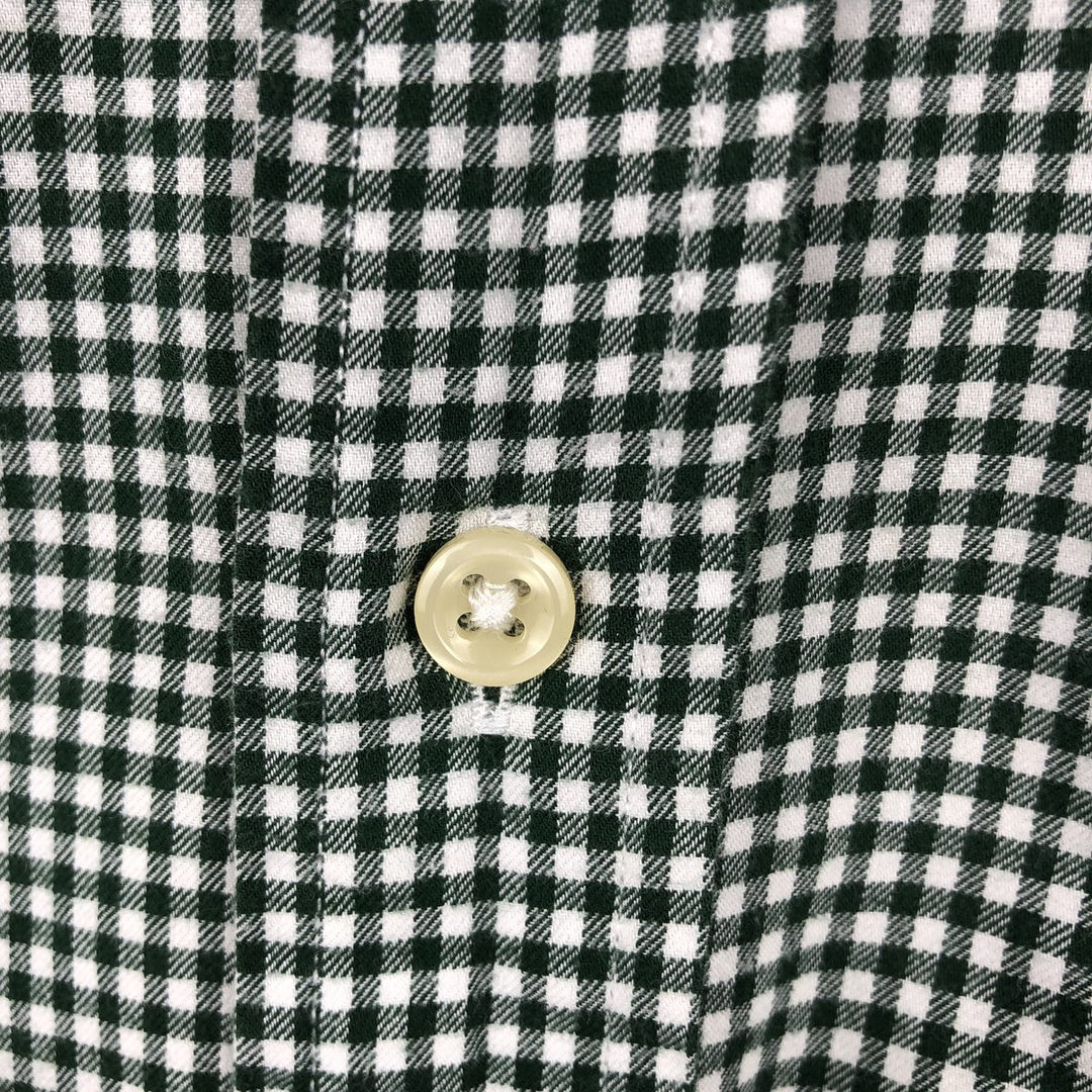 Ralph Lauren Slim Fit Gingham Check Long Sleeve Button-Down Shirt, Men's Size Medium cotton green type Vintage Second Hand