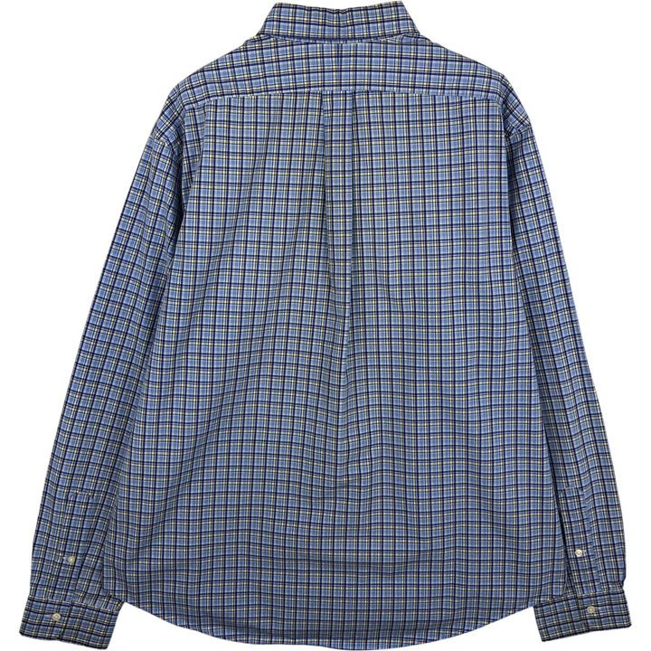 Ralph Lauren POLO by Ralph Lauren CUSTOM FIT long-sleeved button-down check shirt, men's size XL cotton Blue type light blue Vintage Second Hand
