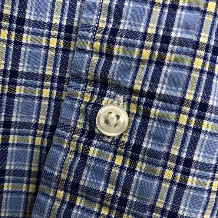 Ralph Lauren POLO by Ralph Lauren CUSTOM FIT long-sleeved button-down check shirt, men's size XL cotton Blue type light blue Vintage Second Hand