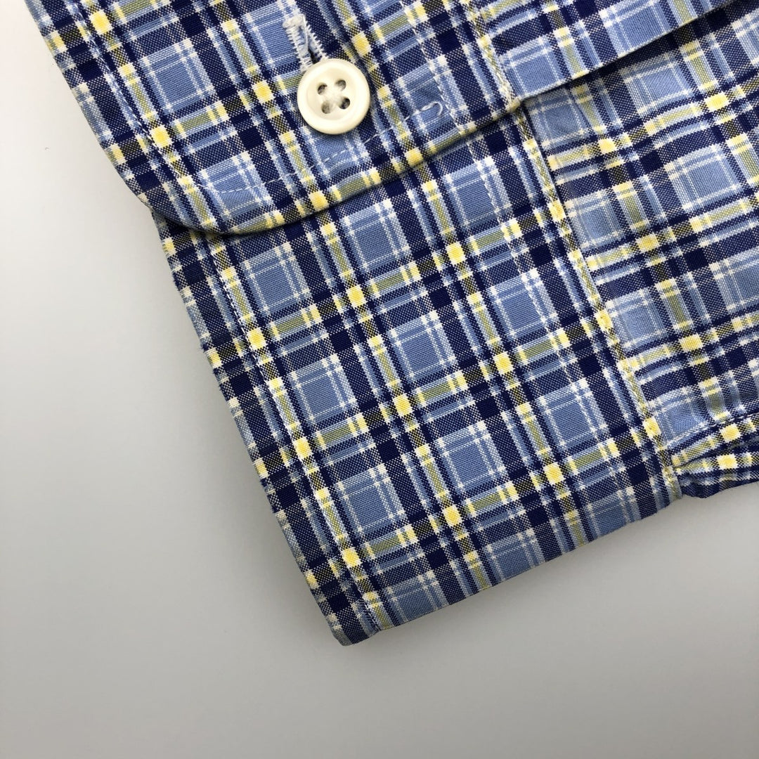 Ralph Lauren POLO by Ralph Lauren CUSTOM FIT long-sleeved button-down check shirt, men's size XL cotton Blue type light blue Vintage Second Hand