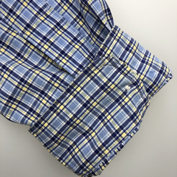 Ralph Lauren POLO by Ralph Lauren CUSTOM FIT long-sleeved button-down check shirt, men's size XL cotton Blue type light blue Vintage Second Hand