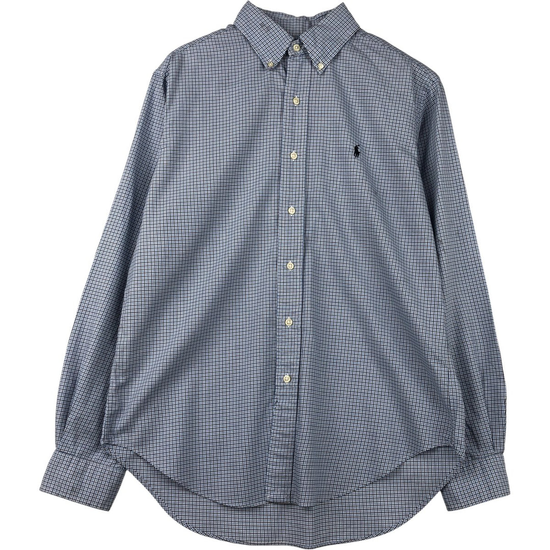 Ralph Lauren Classic Fit Long Sleeve Button Down Check Shirt Men's M cotton black type Vintage Second Hand