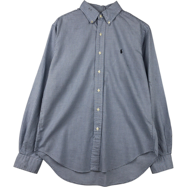 Ralph Lauren Classic Fit Long Sleeve Button Down Check Shirt Men's M cotton black type Vintage Second Hand