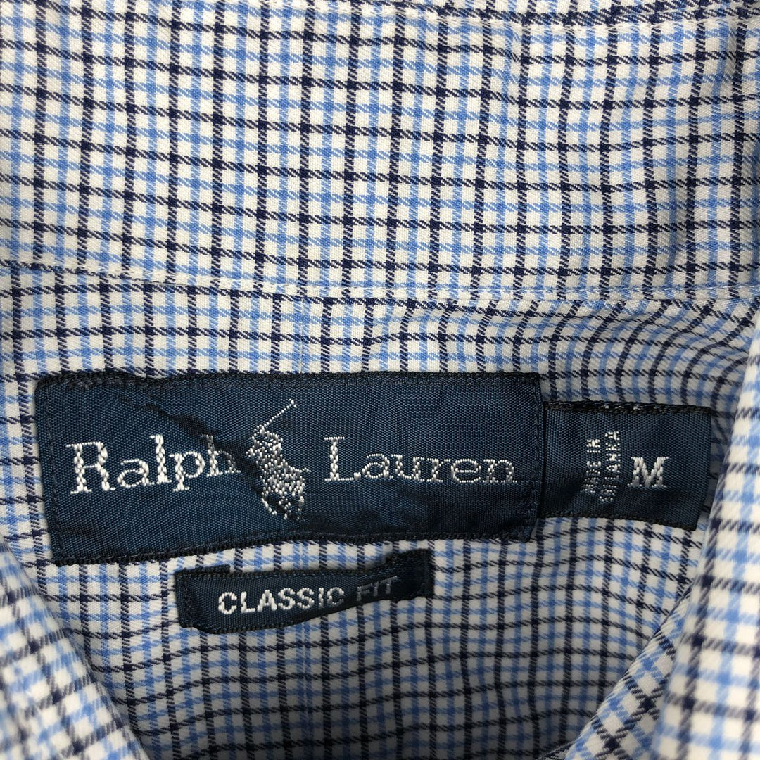 Ralph Lauren Classic Fit Long Sleeve Button Down Check Shirt Men's M cotton black type Vintage Second Hand