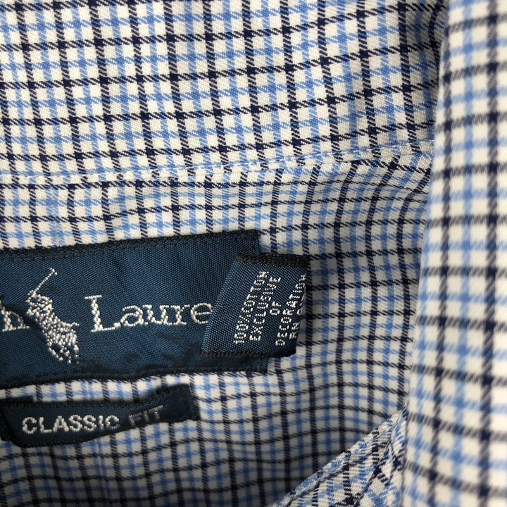 Ralph Lauren Classic Fit Long Sleeve Button Down Check Shirt Men's M cotton black type Vintage Second Hand