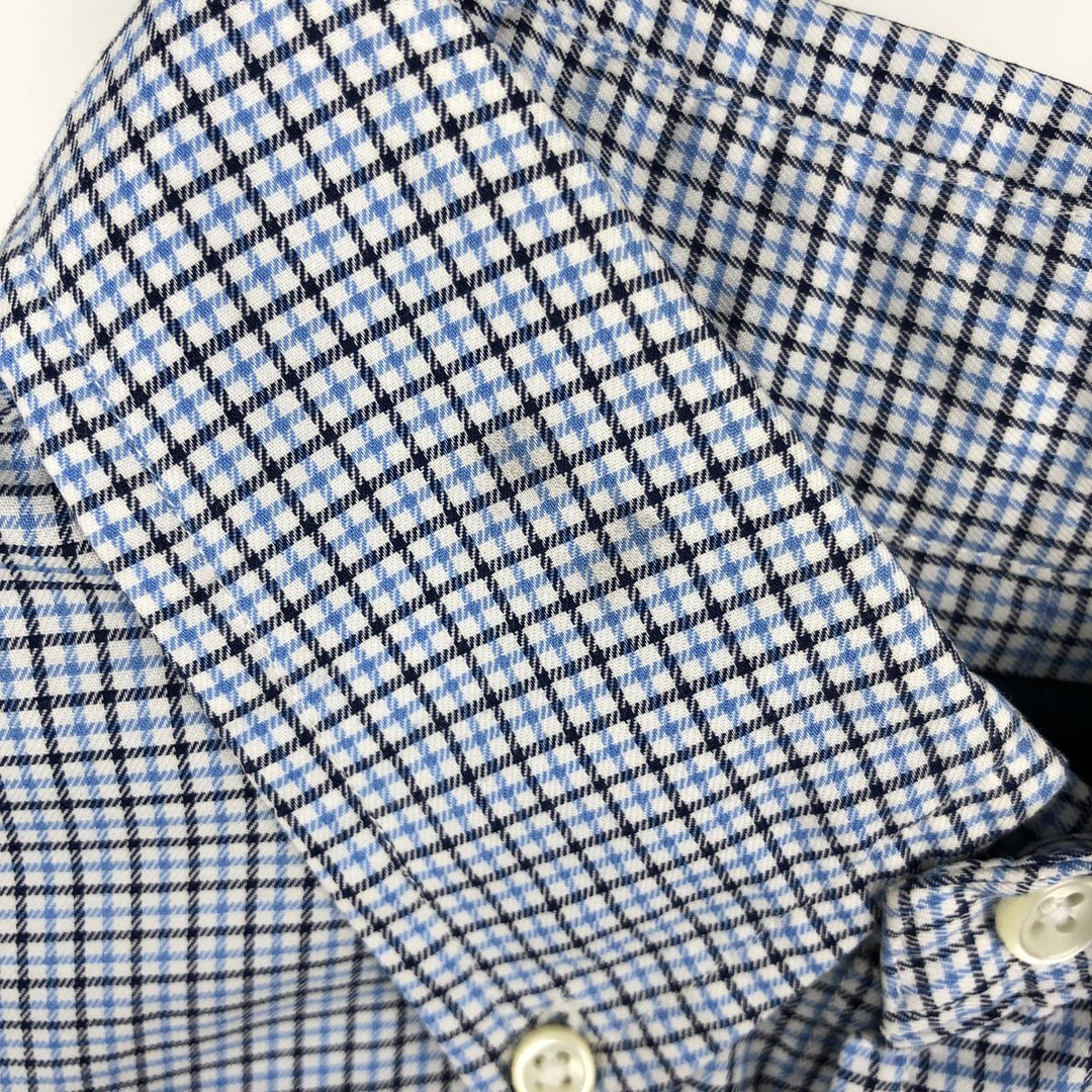 Ralph Lauren Classic Fit Long Sleeve Button Down Check Shirt Men's M cotton black type Vintage Second Hand