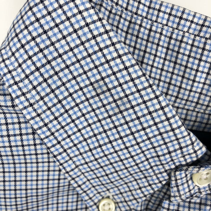 Ralph Lauren Classic Fit Long Sleeve Button Down Check Shirt Men's M cotton black type Vintage Second Hand