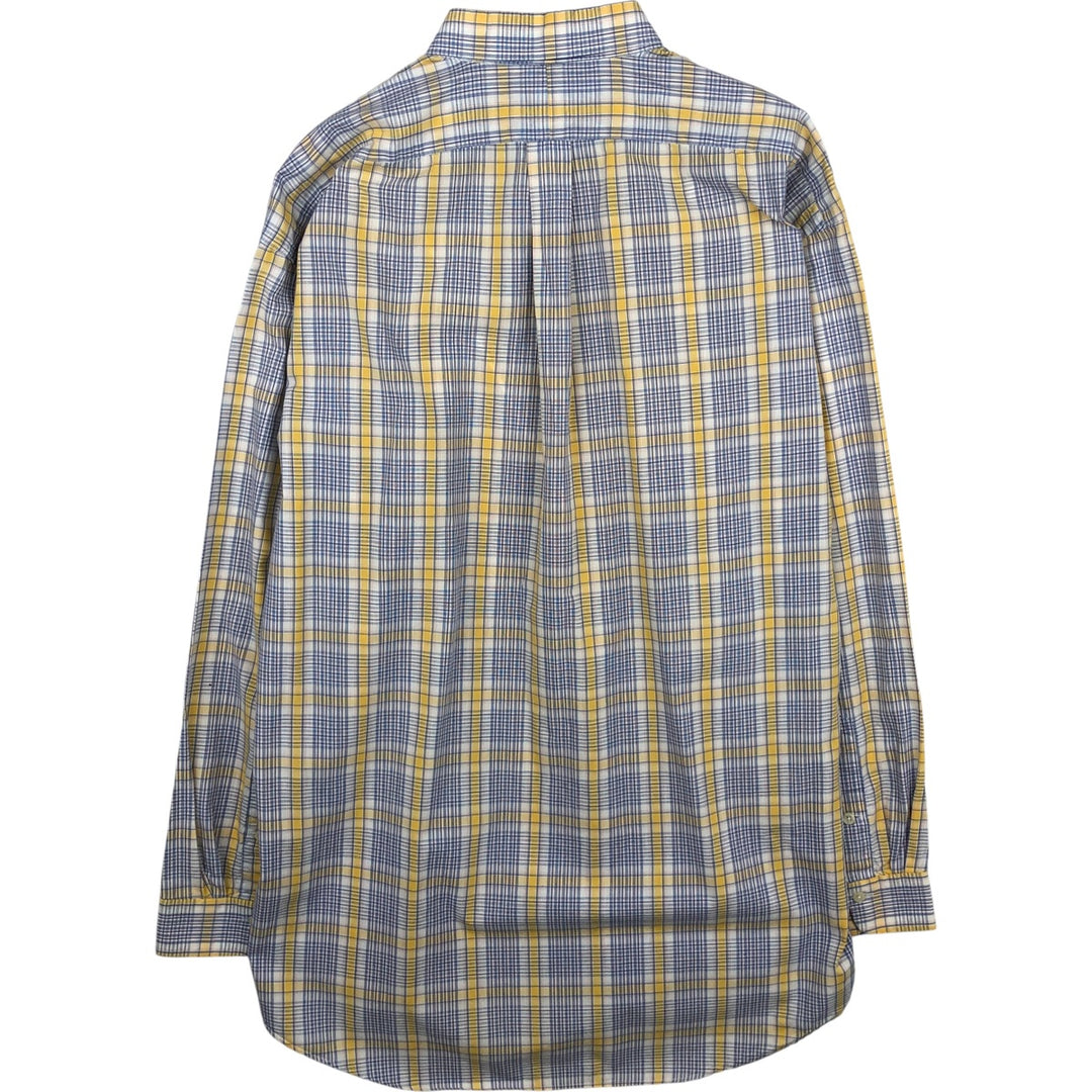 Ralph Lauren long sleeve button down check shirt, men's XL size cotton pale white type Vintage Second Hand