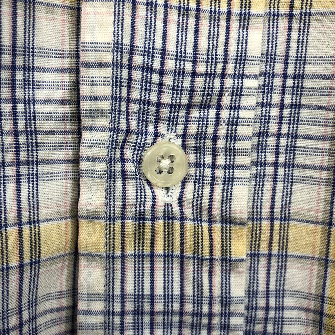 Ralph Lauren long sleeve button down check shirt, men's XL size cotton pale white type Vintage Second Hand