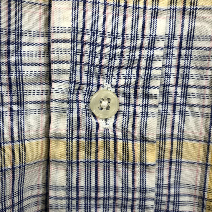 Ralph Lauren long sleeve button down check shirt, men's XL size cotton pale white type Vintage Second Hand