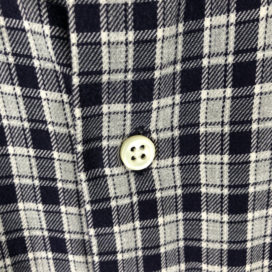Ralph Lauren MCMEEL long-sleeved button-down check shirt, men's size XL cotton navy blue type Vintage Second Hand