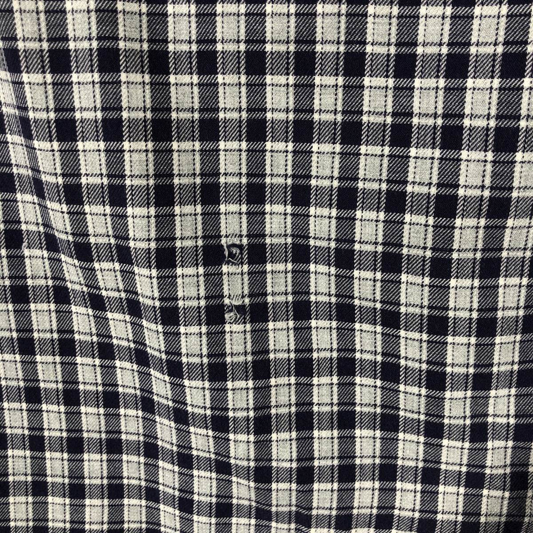 Ralph Lauren MCMEEL long-sleeved button-down check shirt, men's size XL cotton navy blue type Vintage Second Hand