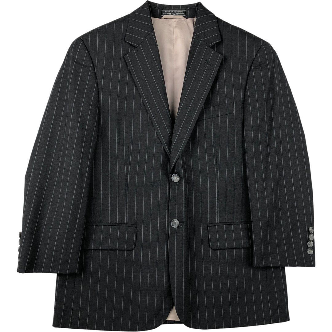 BILL BLASS Stripe Pattern Cashmere Blend Wool Tailored Jacket, Men's Size Medium wool gray type Vintage Second Hand
