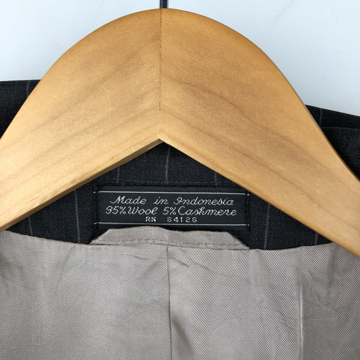 BILL BLASS Stripe Pattern Cashmere Blend Wool Tailored Jacket, Men's Size Medium wool gray type Vintage Second Hand