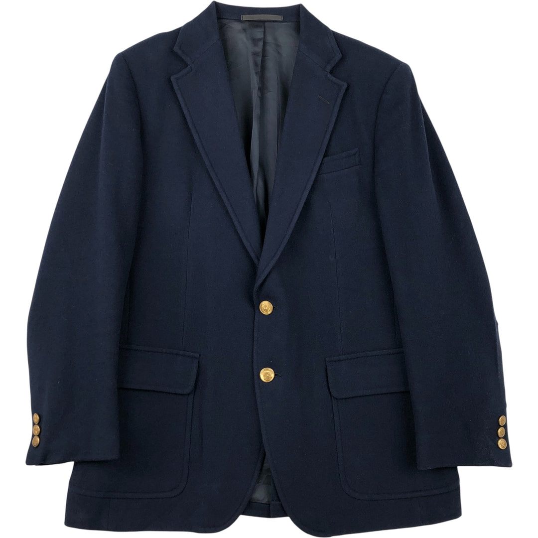 Stanley Blacker Navy Blazer, Tailored Jacket, Made in USA, Men's Size Medium wool navy blue type Vintage Second Hand