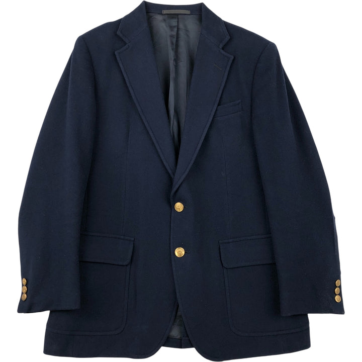 Stanley Blacker Navy Blazer, Tailored Jacket, Made in USA, Men's Size Medium wool navy blue type Vintage Second Hand