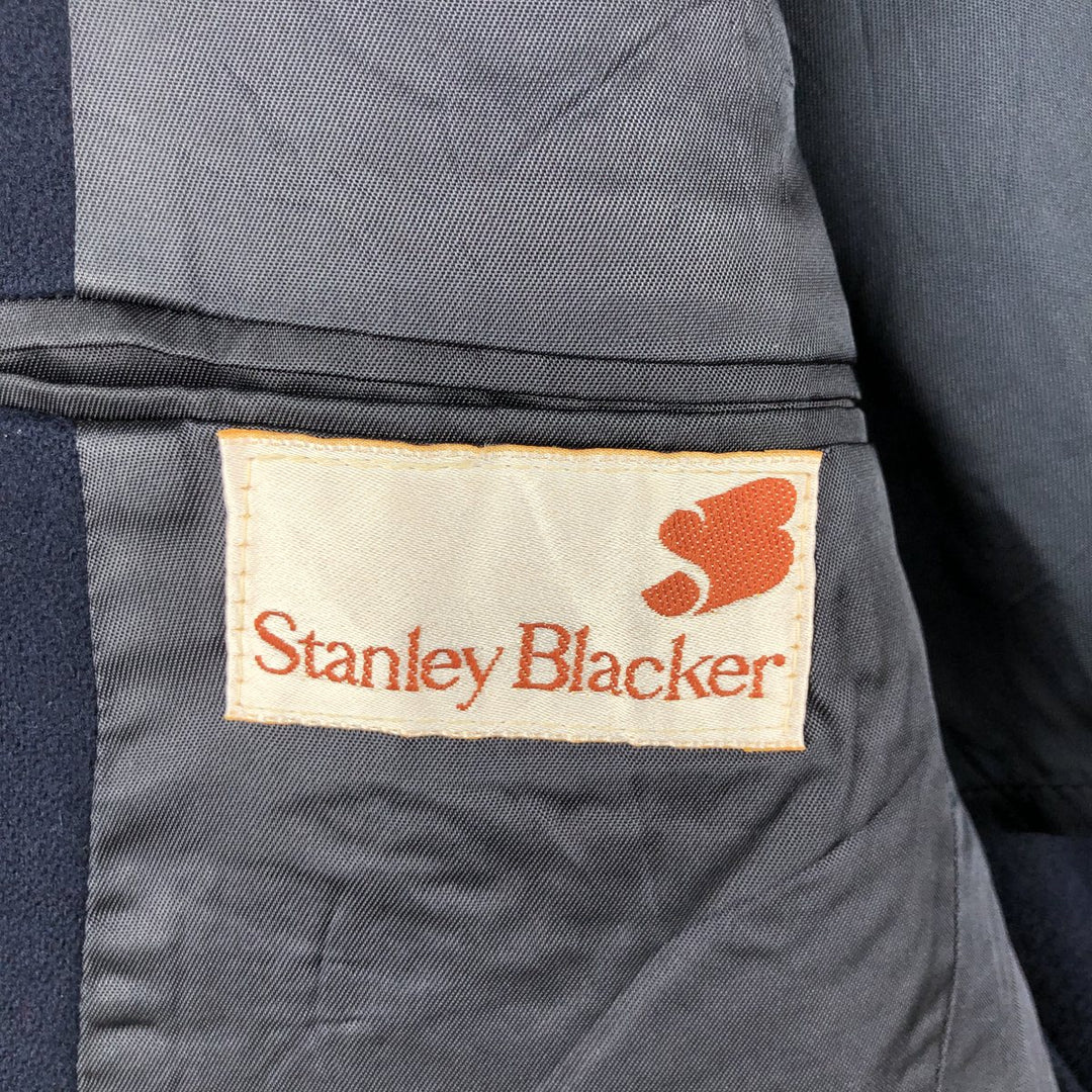Stanley Blacker Navy Blazer, Tailored Jacket, Made in USA, Men's Size Medium wool navy blue type Vintage Second Hand
