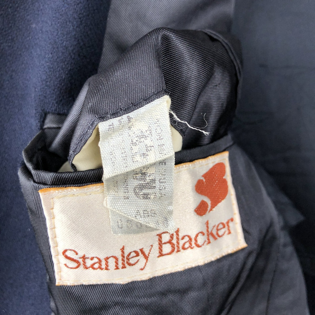Stanley Blacker Navy Blazer, Tailored Jacket, Made in USA, Men's Size Medium wool navy blue type Vintage Second Hand