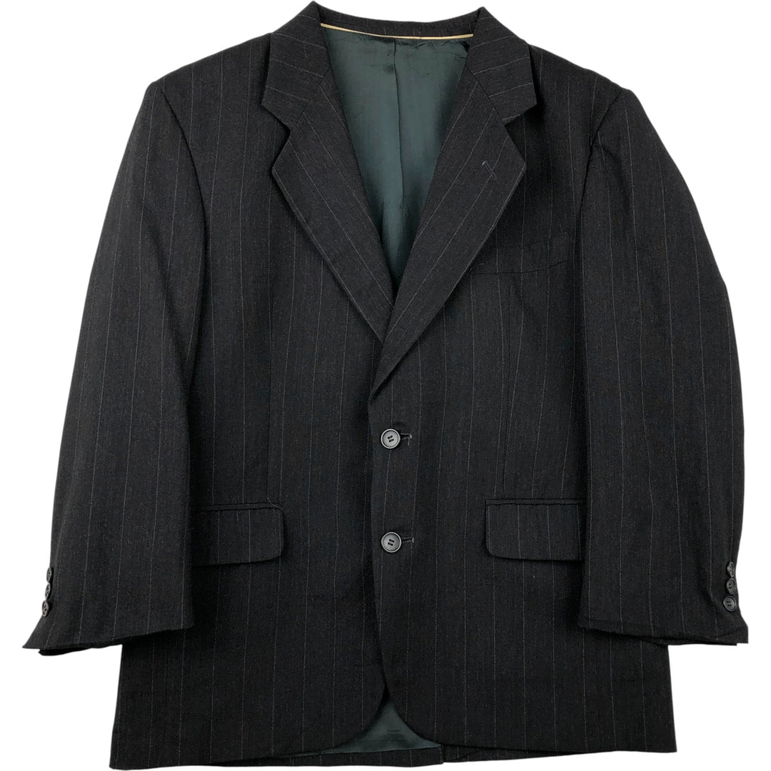 GGG Stripe Pattern Blazer Tailored Jacket Men's Size L unclear black type Vintage Second Hand