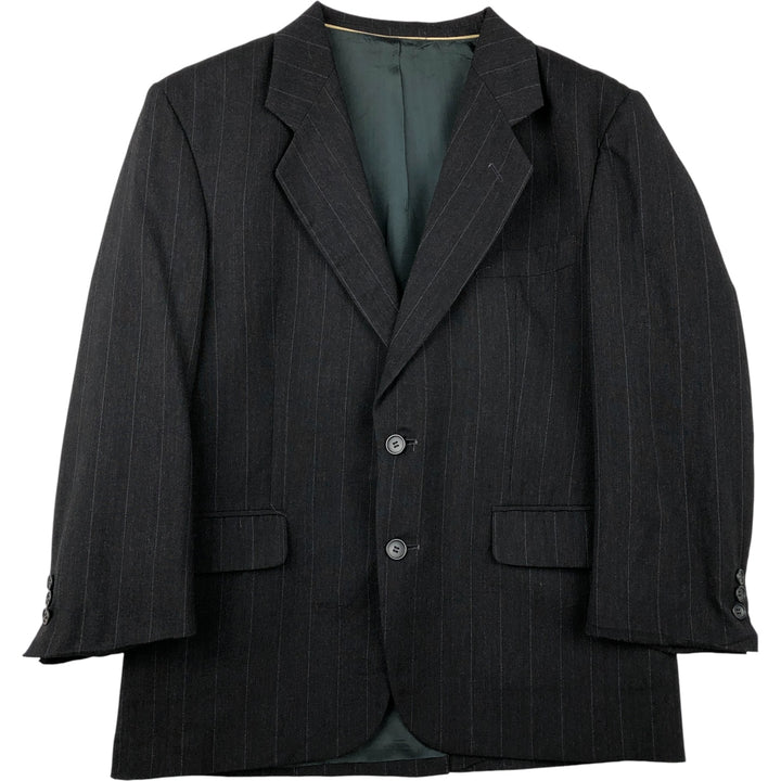 GGG Stripe Pattern Blazer Tailored Jacket Men's Size L unclear black type Vintage Second Hand