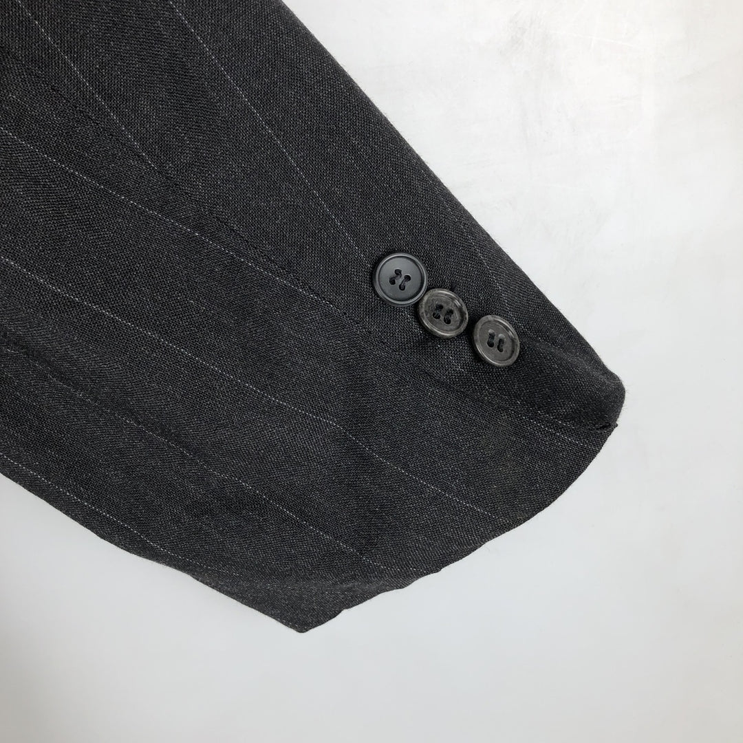 GGG Stripe Pattern Blazer Tailored Jacket Men's Size L unclear black type Vintage Second Hand