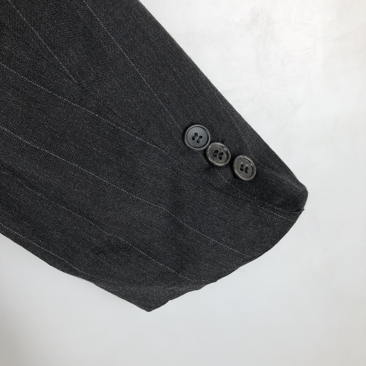 GGG Stripe Pattern Blazer Tailored Jacket Men's Size L unclear black type Vintage Second Hand