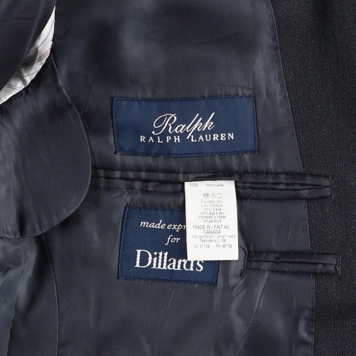 Ralph Lauren wool tailored jacket, made in Canada, men's size M wool Charcoal Vintage Second Hand