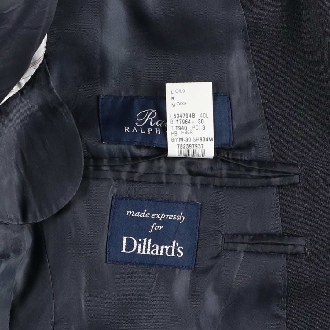 Ralph Lauren wool tailored jacket, made in Canada, men's size M wool Charcoal Vintage Second Hand