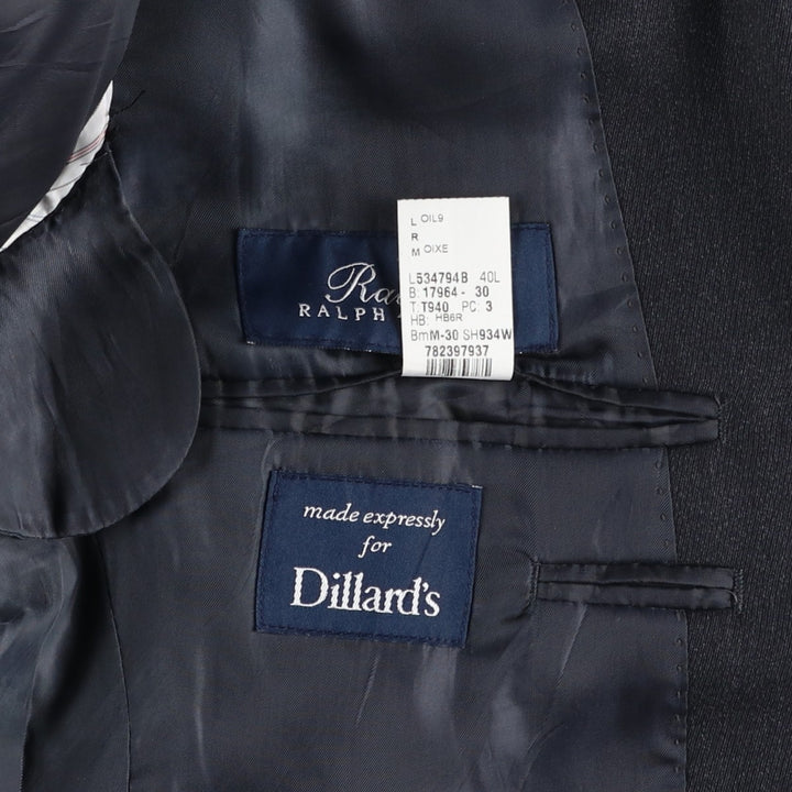 Ralph Lauren wool tailored jacket, made in Canada, men's size M wool Charcoal Vintage Second Hand