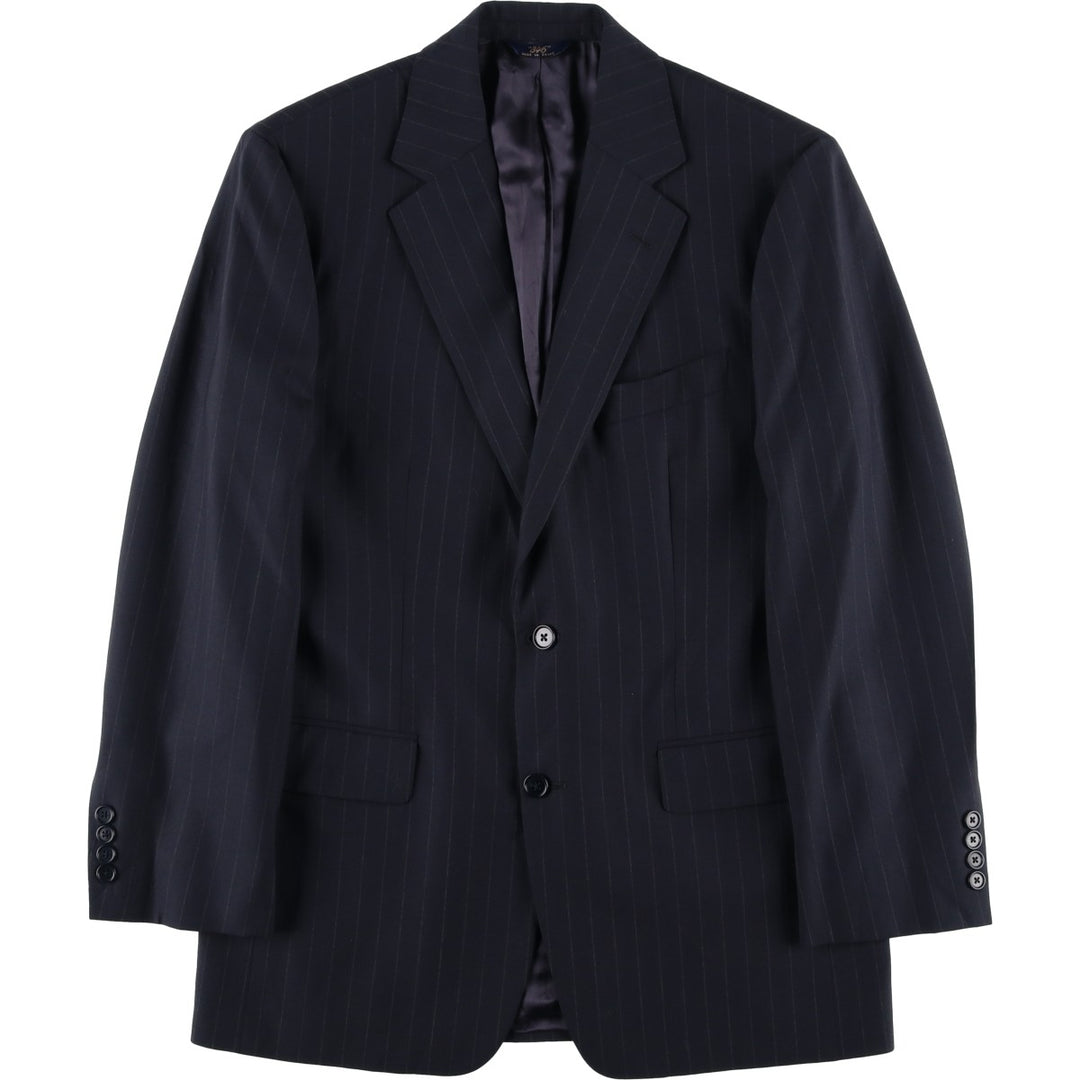 Brooks Brothers 346 Stretch Stripe Pattern Wool Tailored Jacket, Men's Size Medium wool navy blue type Vintage Second Hand