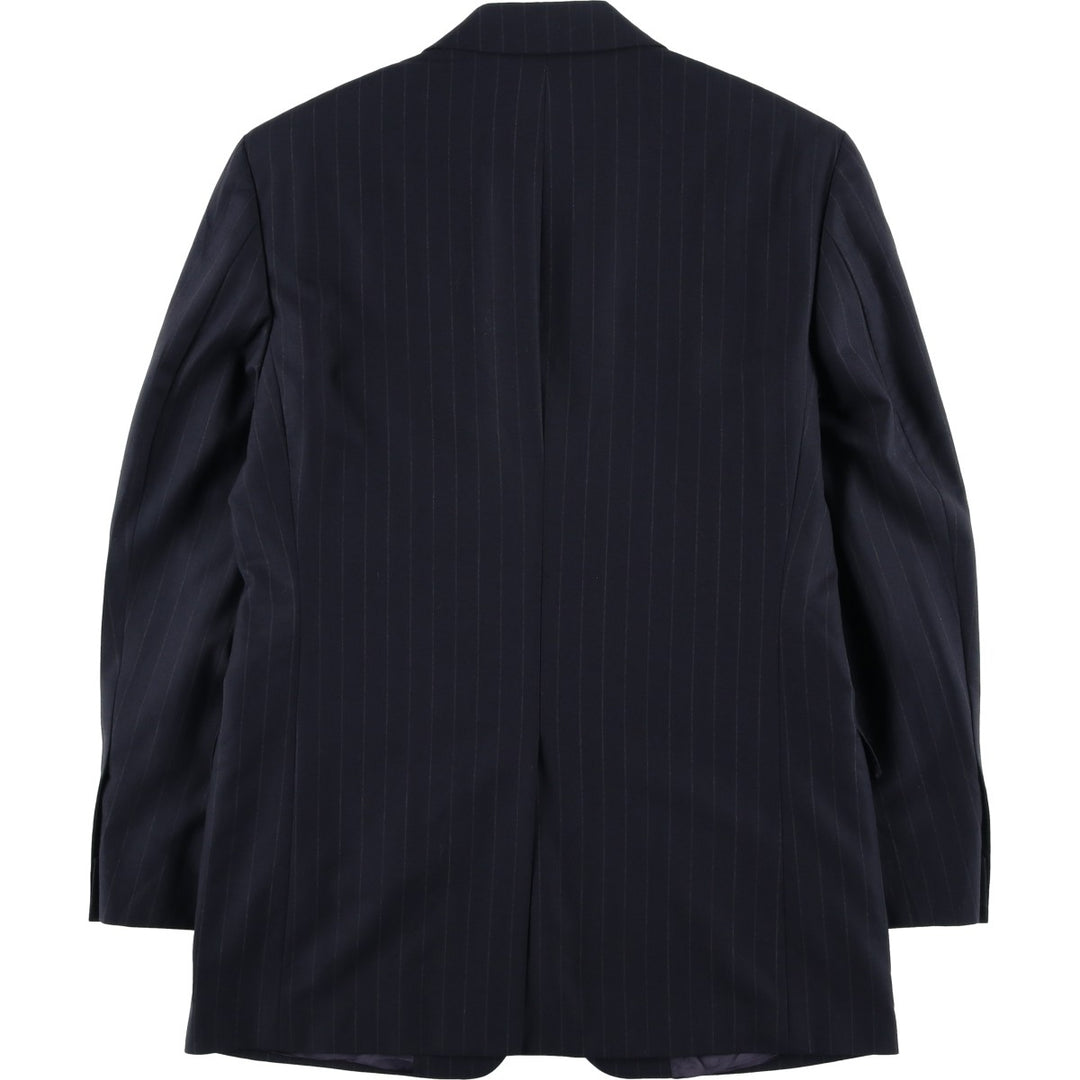 Brooks Brothers 346 Stretch Stripe Pattern Wool Tailored Jacket, Men's Size Medium wool navy blue type Vintage Second Hand