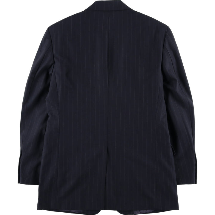Brooks Brothers 346 Stretch Stripe Pattern Wool Tailored Jacket, Men's Size Medium wool navy blue type Vintage Second Hand