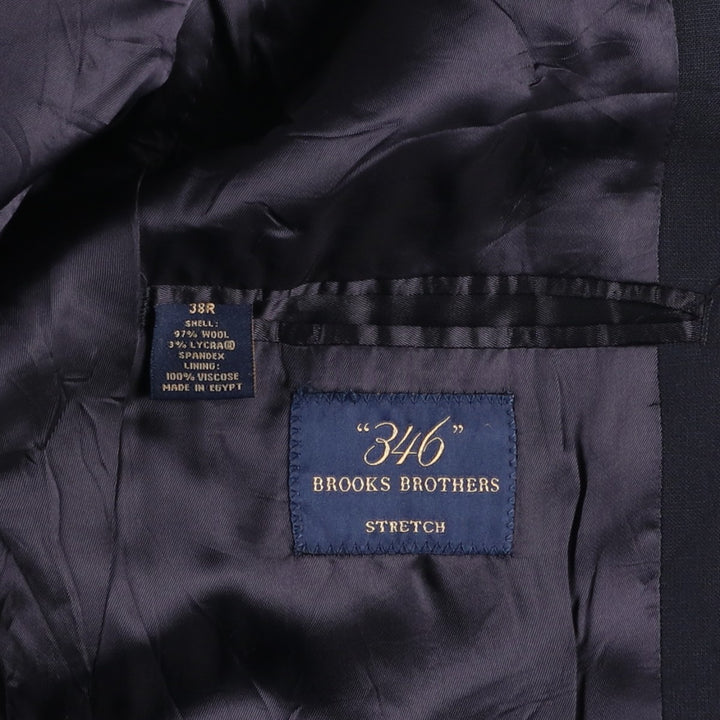 Brooks Brothers 346 Stretch Stripe Pattern Wool Tailored Jacket, Men's Size Medium wool navy blue type Vintage Second Hand