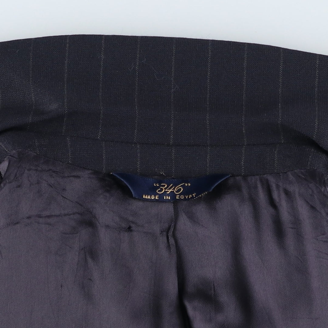 Brooks Brothers 346 Stretch Stripe Pattern Wool Tailored Jacket, Men's Size Medium wool navy blue type Vintage Second Hand