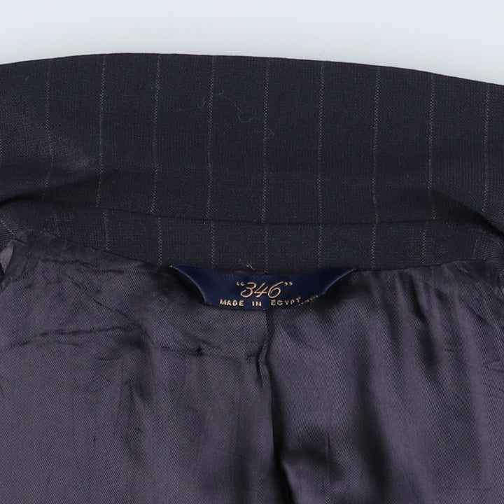 Brooks Brothers 346 Stretch Stripe Pattern Wool Tailored Jacket, Men's Size Medium wool navy blue type Vintage Second Hand