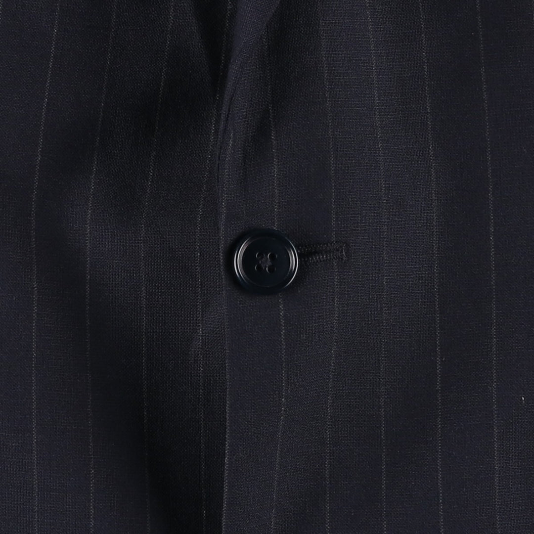 Brooks Brothers 346 Stretch Stripe Pattern Wool Tailored Jacket, Men's Size Medium wool navy blue type Vintage Second Hand