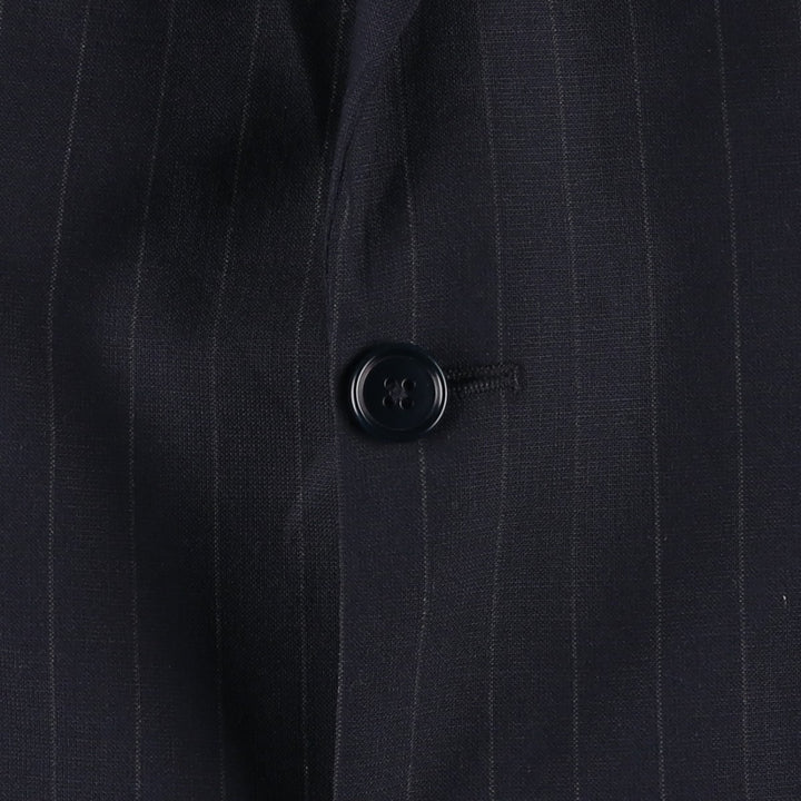 Brooks Brothers 346 Stretch Stripe Pattern Wool Tailored Jacket, Men's Size Medium wool navy blue type Vintage Second Hand