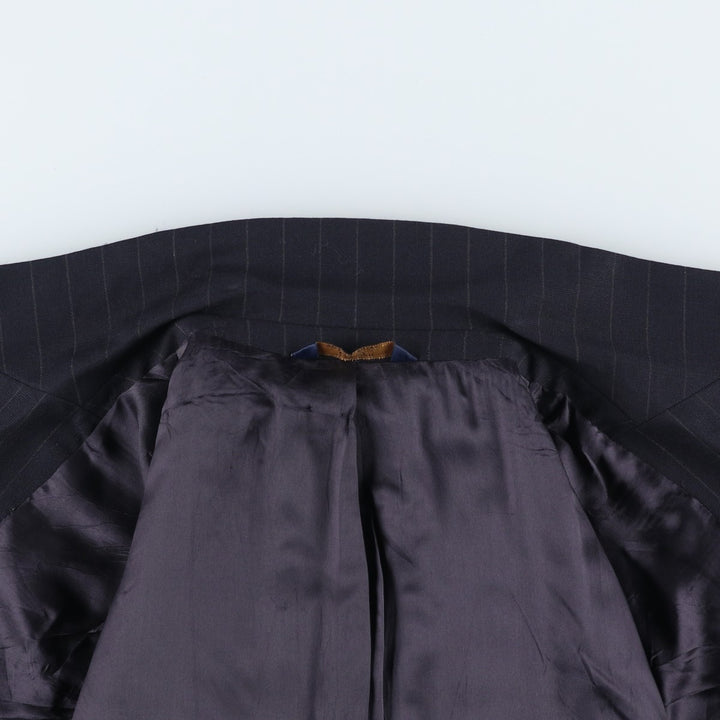 Brooks Brothers 346 Stretch Stripe Pattern Wool Tailored Jacket, Men's Size Medium wool navy blue type Vintage Second Hand