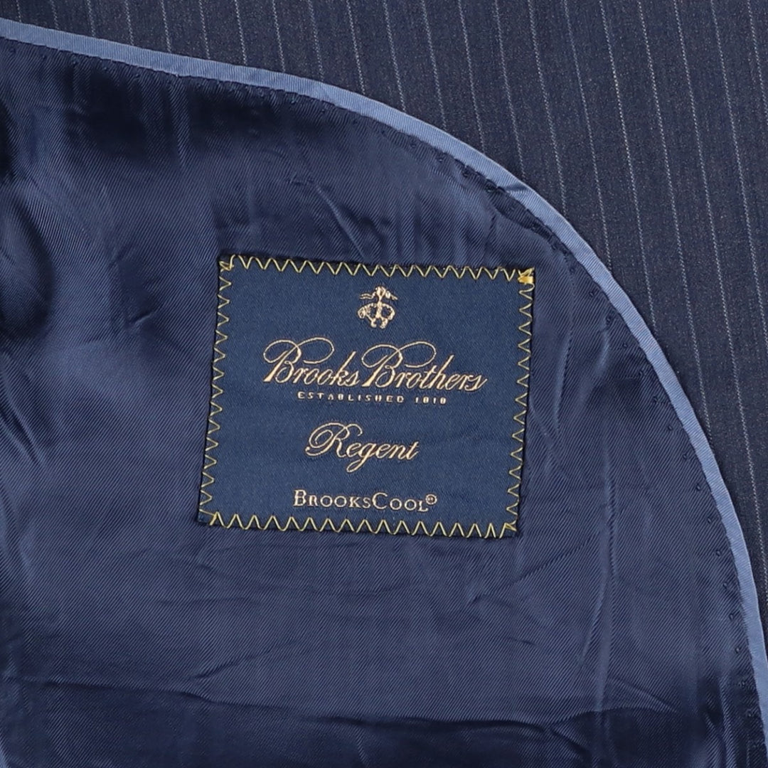 Brooks Brothers Regent BROOKSCOOL Striped Wool Tailored Jacket, Men's Size L wool navy blue type Vintage Second Hand