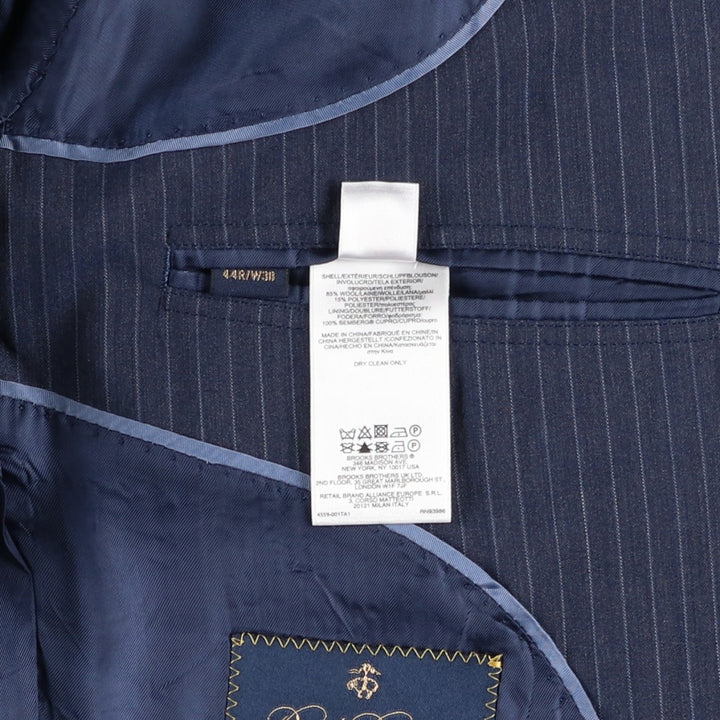 Brooks Brothers Regent BROOKSCOOL Striped Wool Tailored Jacket, Men's Size L wool navy blue type Vintage Second Hand