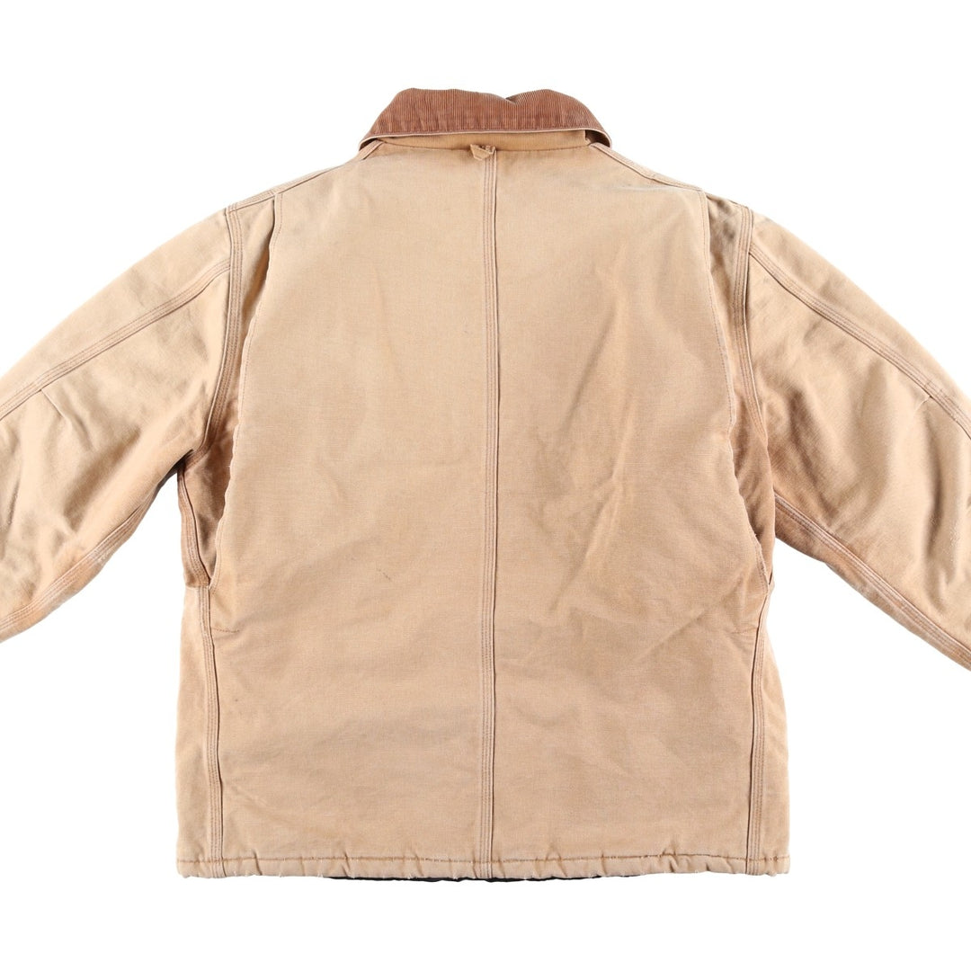 Carhartt Traditional Coat Duck Work Jacket Men's L size unclear Beige type Vintage Second Hand
