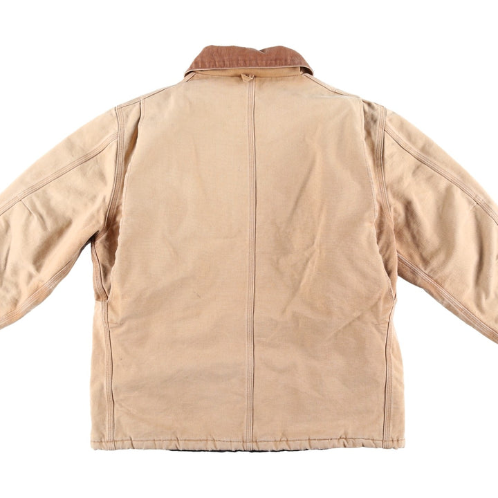 Carhartt Traditional Coat Duck Work Jacket Men's L size unclear Beige type Vintage Second Hand