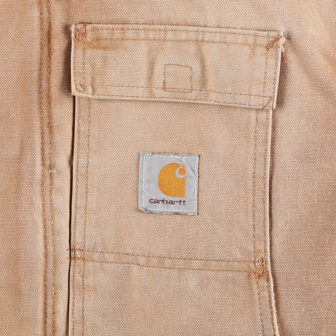 Carhartt Traditional Coat Duck Work Jacket Men's L size unclear Beige type Vintage Second Hand
