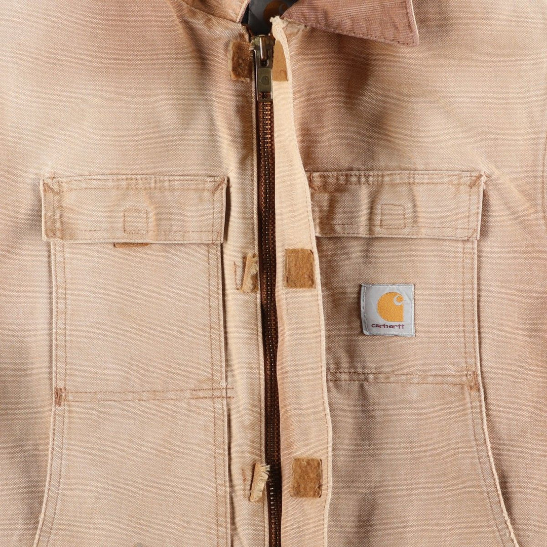 Carhartt Traditional Coat Duck Work Jacket Men's L size unclear Beige type Vintage Second Hand
