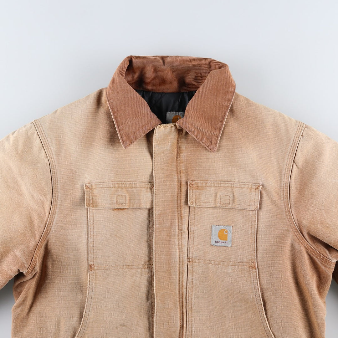 Carhartt Traditional Coat Duck Work Jacket Men's L size unclear Beige type Vintage Second Hand