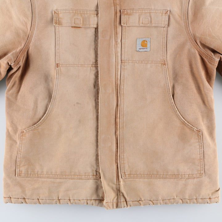 Carhartt Traditional Coat Duck Work Jacket Men's L size unclear Beige type Vintage Second Hand