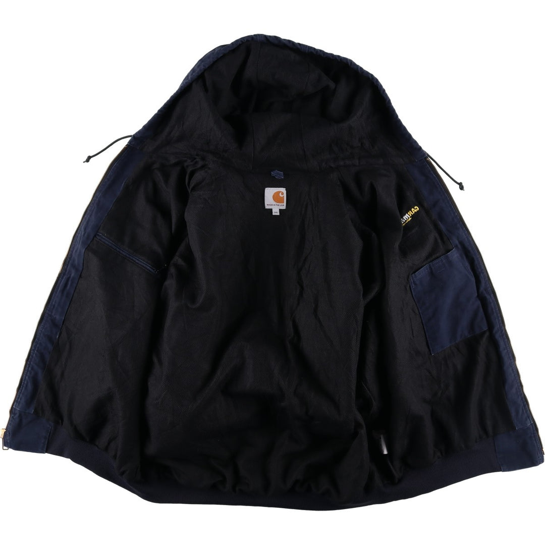 Carhartt Active Jacket Duck Full Zip Parka Made in USA Men's XXL cotton navy blue type Vintage Second Hand